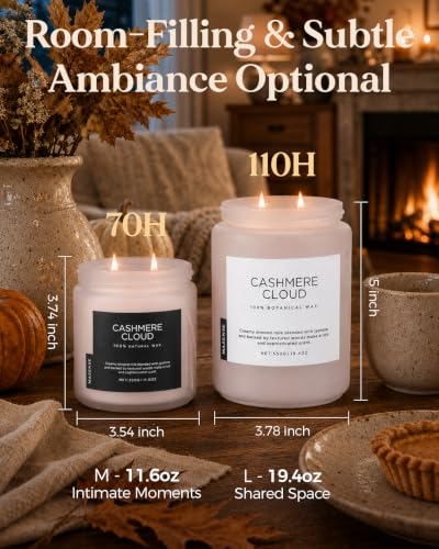 Cashmere Vanilla Fall Scented Candle for Home (Large Jar / Cashmere Vanilla)