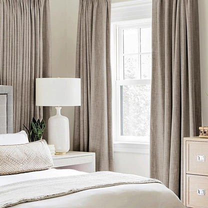 100% Blackout Linen Curtains for Bedroom 52x63 Inches Linen (Linen / 52"W x 63"L (Pack of 2))