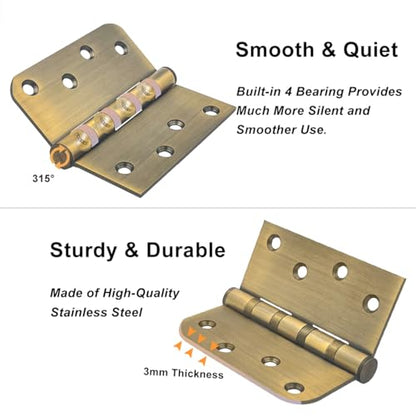 4" Stainless Steel Door Hinges for Exterior & Interior Doors
