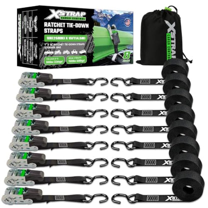 8 Pack Ratchet Tie Down Straps