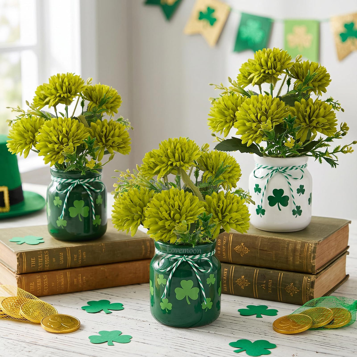 12Pcs Artificial Chrysanthemum Flowers (Green)