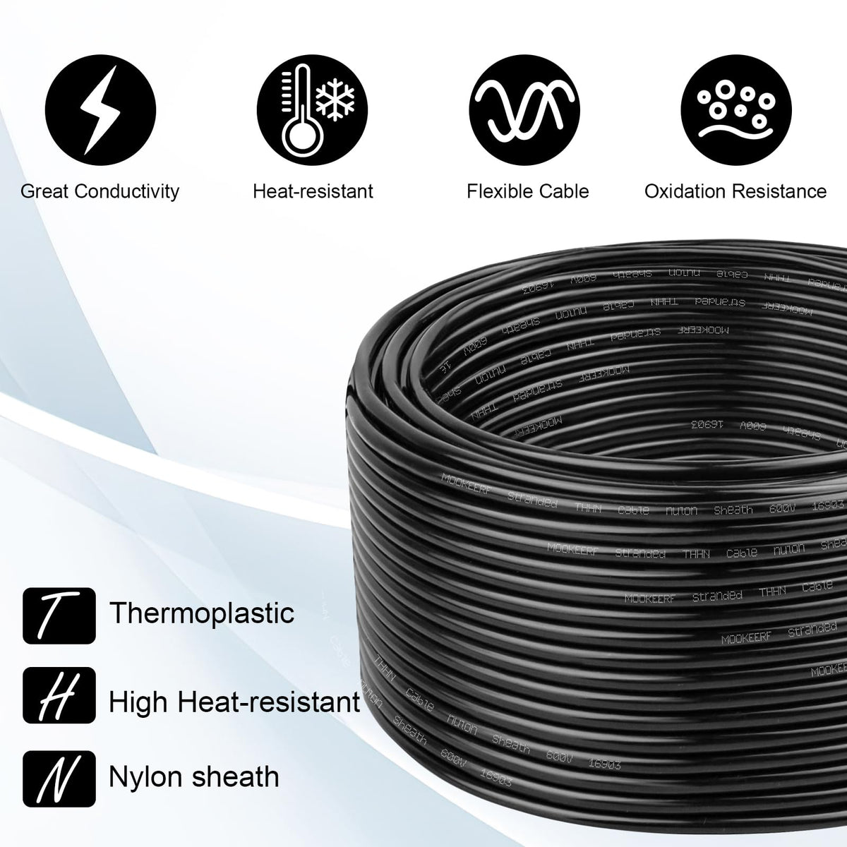 THHN Wire 6 Gauge 10FT (Black / 6 Gauge 10FT)