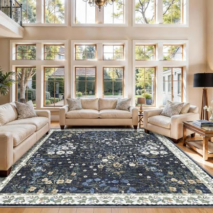8x8 Square Area Rug Living Room (Blue / 8x8)