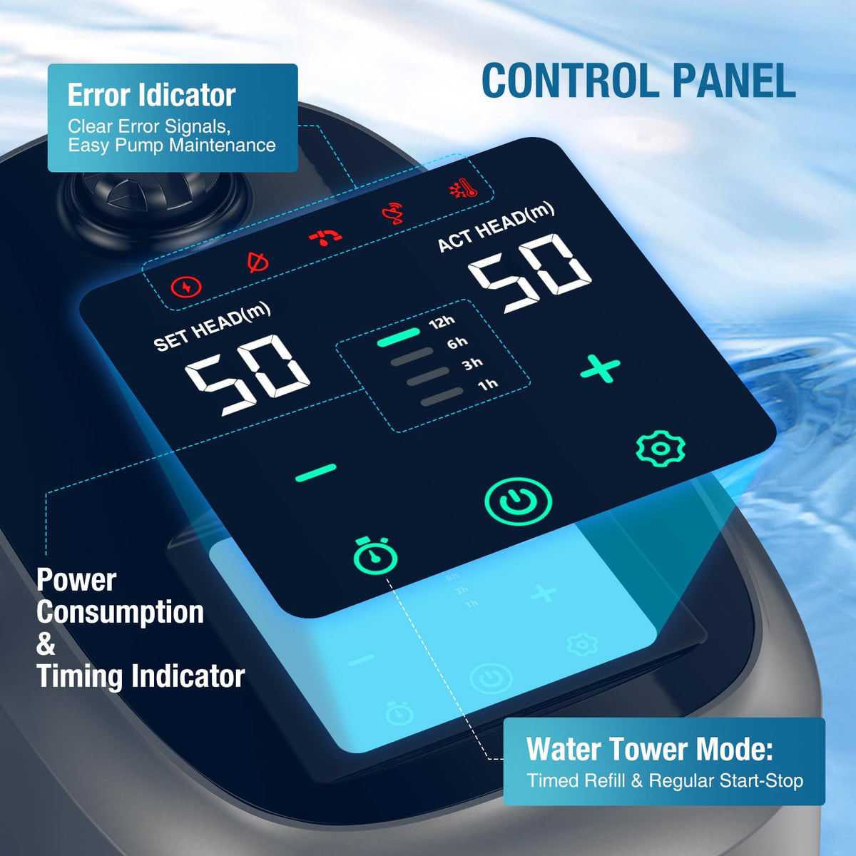 1HP Whole House Water Pressure Booster Pump for Home