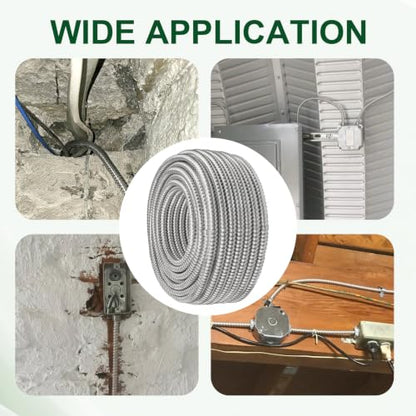 MC Cable MC Wire Flexible Interlock Interlocked Alum Armor Electric Wire Pure Bare Copper Conductors 2or3 UL83 UL1569 UL2556 6