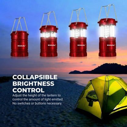 2 Pack Battery Powered LED Camping Lanterns (2 Pack Red)