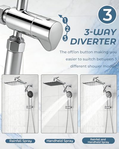 Shower Head with Handheld (C-Chrome / Rectangular 12")