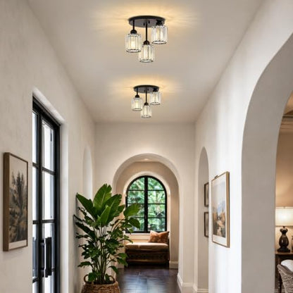 Crystal Semi Flush Mount Ceiling Light