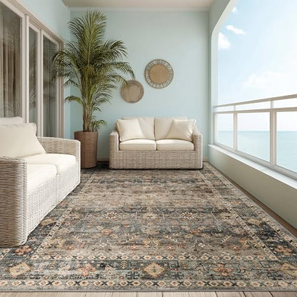 Washable Area Rug 10×14 for Living Room (Camel / 10' x 14' (Rectangular))