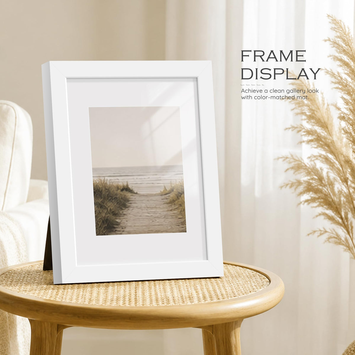 11x14 White Wooden Picture Frame (White Frame White Mat / 11x14)