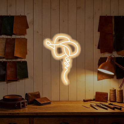 Cowgirl Hat Neon Sign Western Rodeo Rustic Bar Bedroom Decor (Western Art Cowgirl)