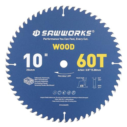 10" 60T Thin Kerf Circular Saw Blade Woodworking Fine Finish (10 In 60T)