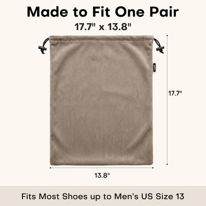 4 Pack Velvet Cloth Shoe Bags for Travel & Packing for Women & Men (Taupe)