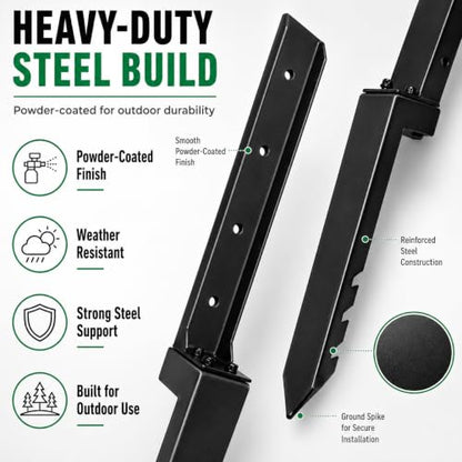 Upgraded Heavy Duty Fence Post Repair Kit Thickened Steel Anchor Stakes