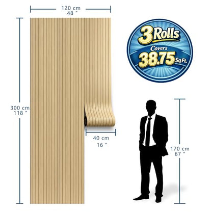 Faux Wood Peel and Stick Wall Paneling Roll