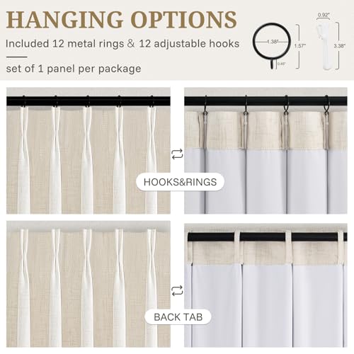 70 Inch Extra Wide Blackout Curtains for Windows 66" Living Room (Birch / 70"W x 96"L (Pack of 1))