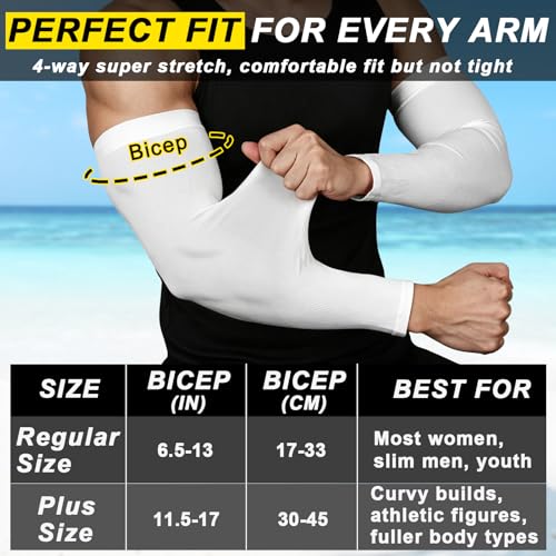 UPF 50+ UV Arm Sleeves for Men Women