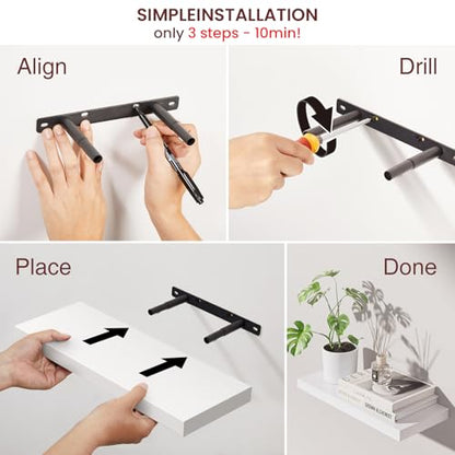 White Floating Shelves 15.7in (C. White - Modern Minimalist Style / 15.7inches)