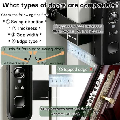Anti Theft Ring Encased Door Mount Bracket for Blink New Battery Doorbell 2K+
