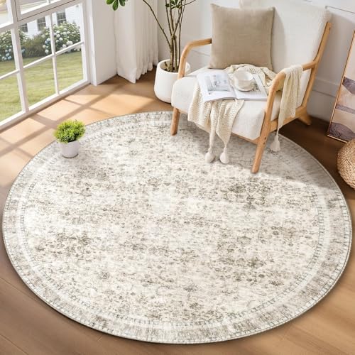 Round Rug 6ft (Beige / 6' (Round))