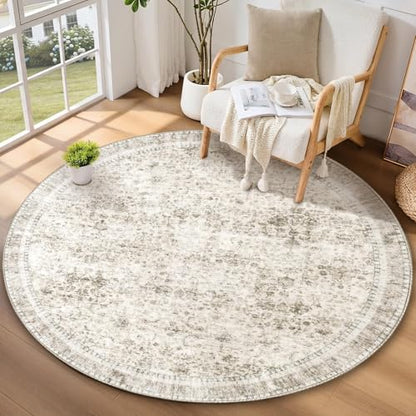 Round Rug 6ft (Beige / 6' (Round))
