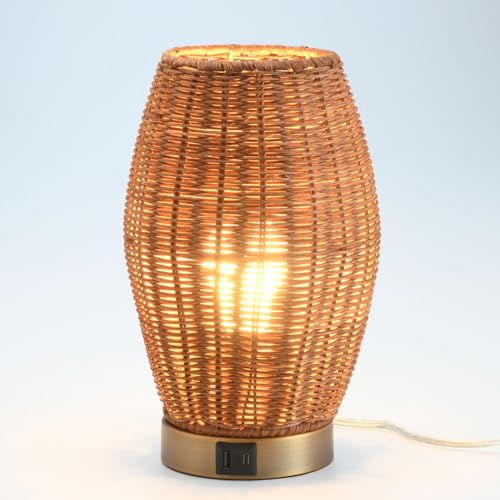Boho Style Rattan Table Lamp