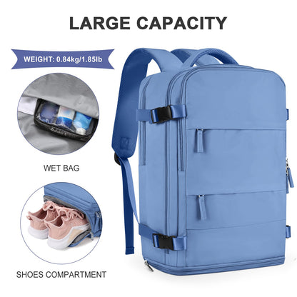Large Travel Backpack For Women Men (Sky Blue / 30 liters)