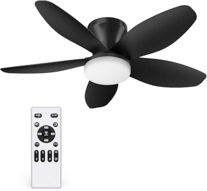 35 In Small Low Profile Ceiling Fan Light Remote