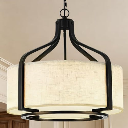 Linen Drum Chandelier