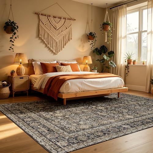 Washable Area Rug 8×10 for Living Room (Copper / 8' x 10' (Rectangular))