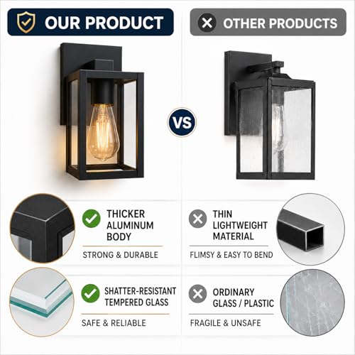 Classic Outdoor Wall Sconce with Clear Glass Shade