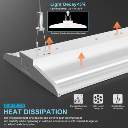 1 Pack 2FT 200W LED High Bay Light 30000LM High Bay Shop Light