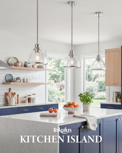 2 Pack Brushed Nickel Kitchen Island Pendant Lights (Brushed Nickel)
