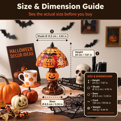 Handmade Halloween Painted Lamp (Orange)