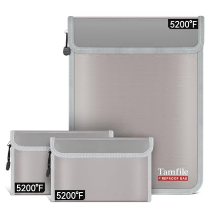 Fireproof Document Bag with 2 Pcs Travel Case