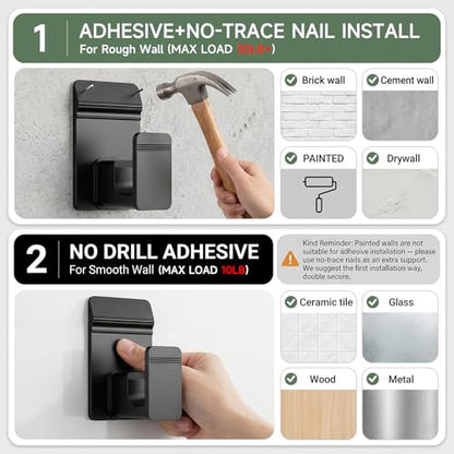 No Drill Curtain Rod Brackets for 5