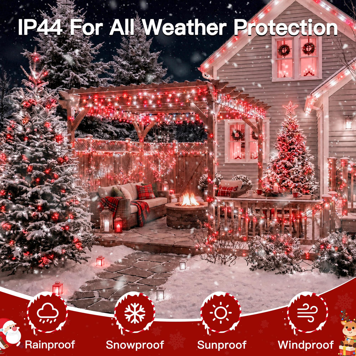 500 LED Christmas Lights Outdoor (Red and White / 500 LED)