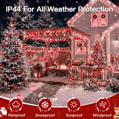 500 LED Christmas Lights Outdoor (Red and White / 500 LED)