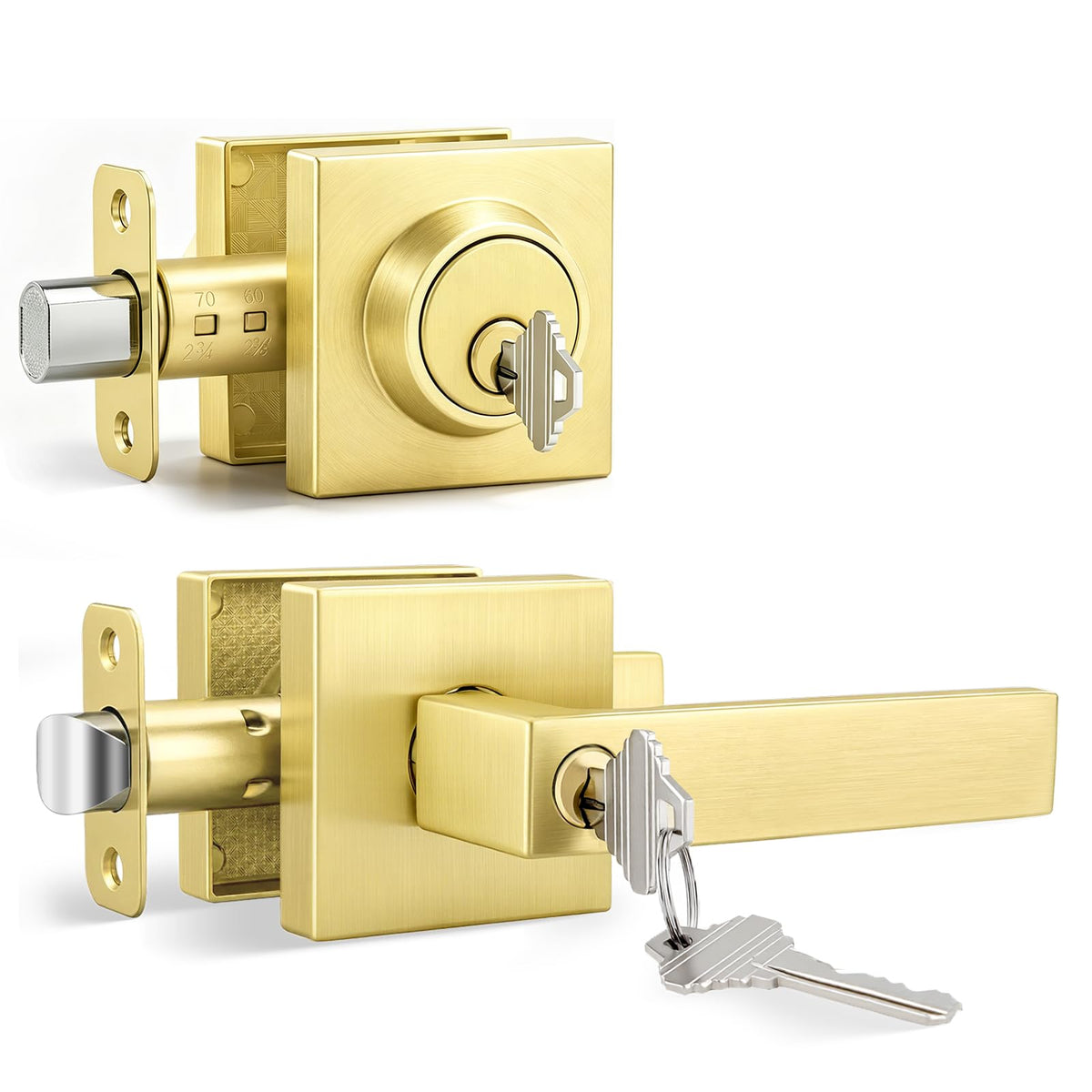 Exterior Door Lock Set with Single Cylinder Deadbolt