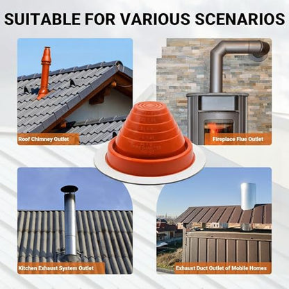 8 High Temp Silicone Metal Roof Pipe Flashing Boot