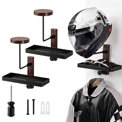 Helmet Holder Wall Mount with Shlef