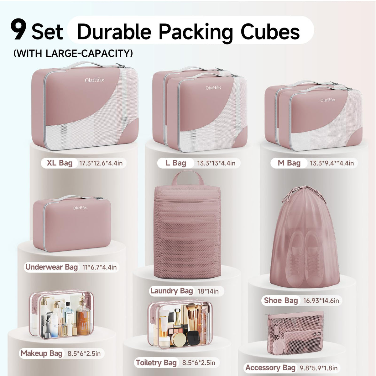 Packing Cubes for Travel (21 Light Coral)