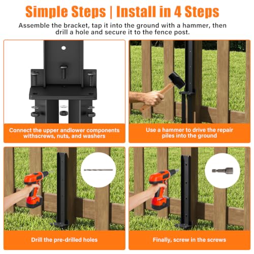 8 Pcs Fence Post Anchor Kit