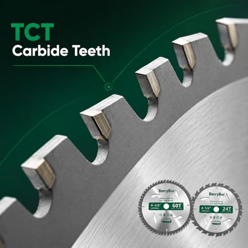6-1/2" 5-1/2" TCT Circular Saw Blade Set, 24T & 60T,24T & 48T 2 Pack