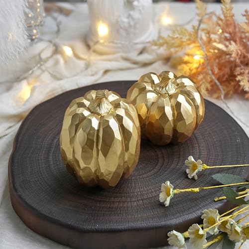 White and Gold Decorative Pumpkins