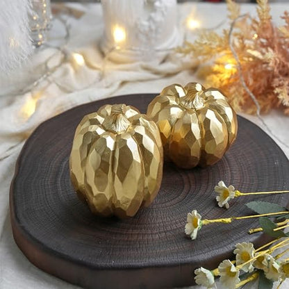 White and Gold Decorative Pumpkins