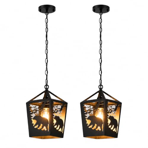 Farmhouse Rustic Semi Flush Mount Ceiling Light Fixture