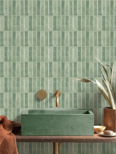 10 Sheet Peel and Stick Backsplash Stick on Tile (Sage Green)