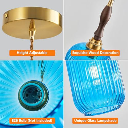Modern Glass Pendant Light Ribbed 1