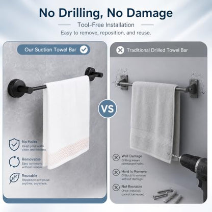 Suction-Cup-Towel-Bar for Bathroom Wall